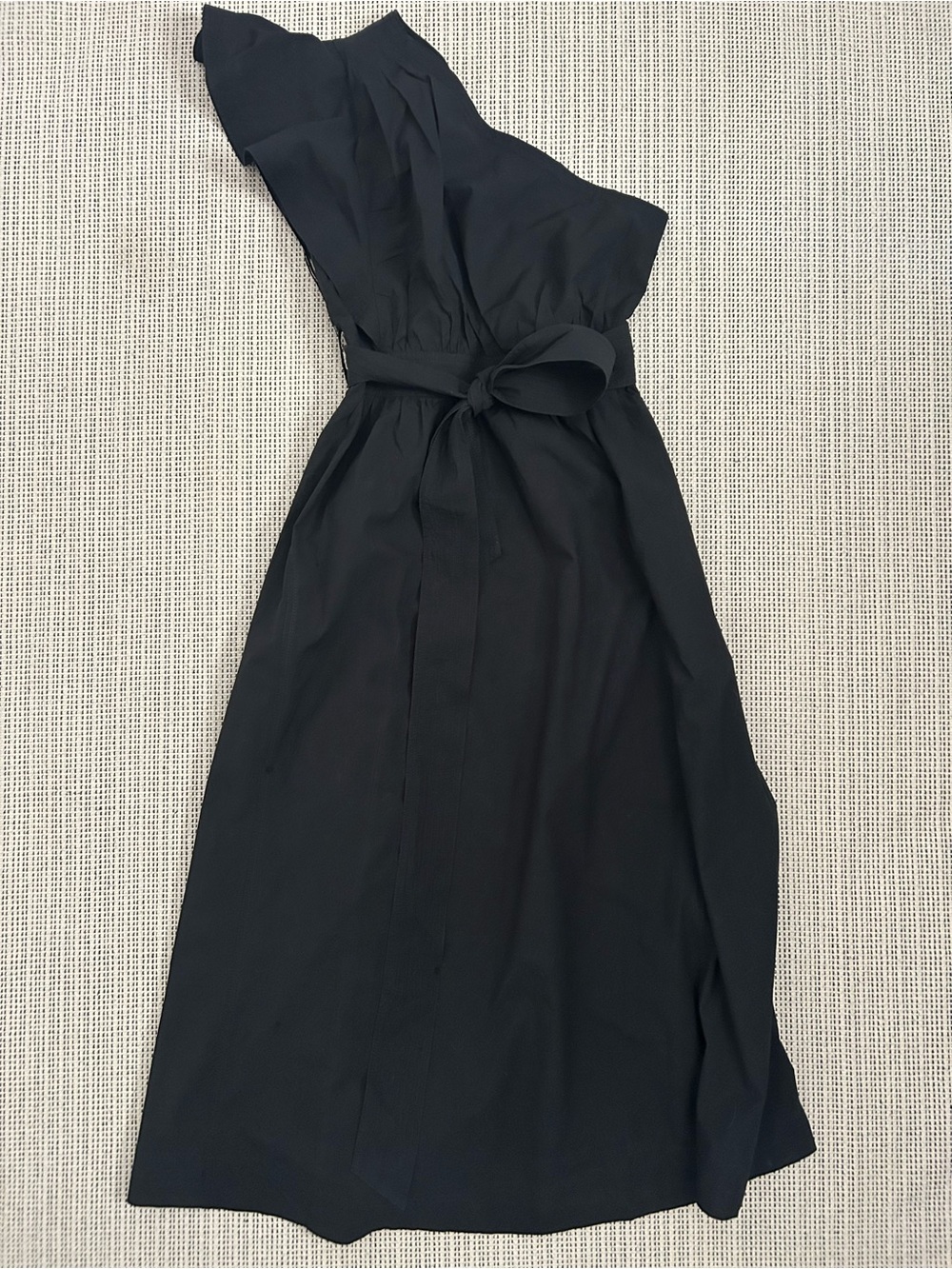 Madewell Black One-Shoulder Belted Asymmetrical Dress - Picture 1 of 2